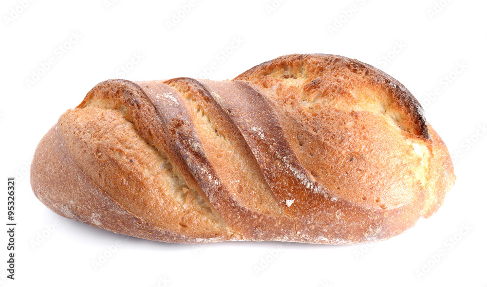 Great bread placed on white background.