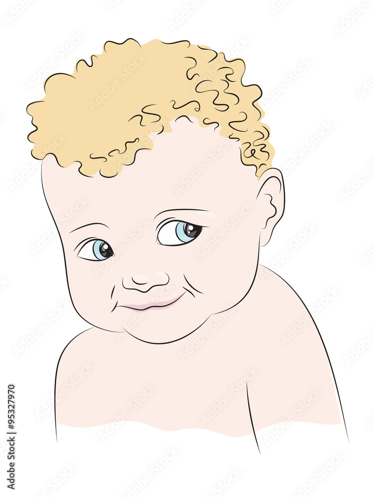 Kid on a white background. Kid on a white background.