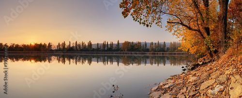 Lake at autumn with tree, Jursky Sur photo