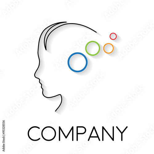 Vector sign abstract concept of psychologist, analyst or scienti