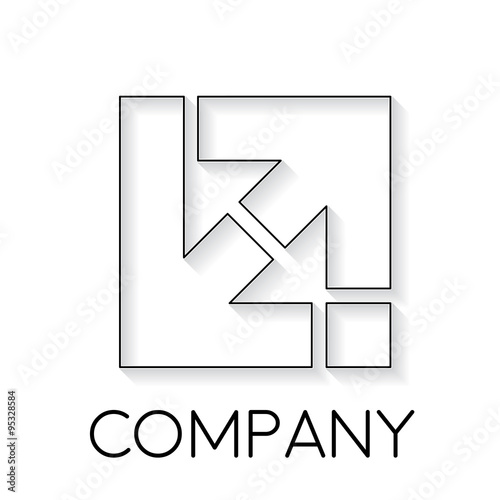 Vector sign abstract business and innovation with arrow, in line