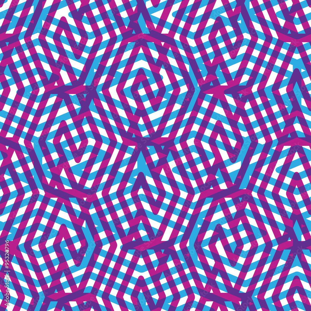 Geometric messy lined seamless pattern, colorful vector endless