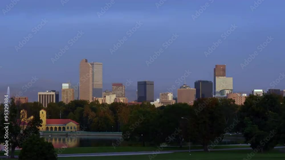 Denver Skyline at Dawn Time-lapse