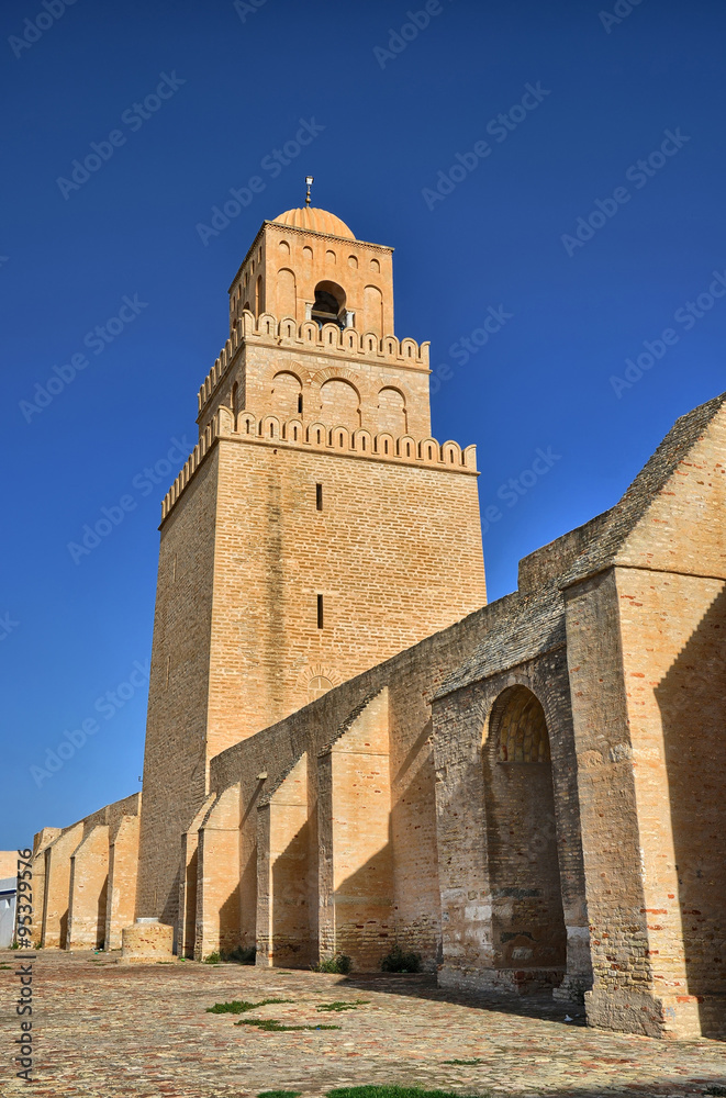 Ancient Great Mosque, Kairouan, Sahara Desert, Tunisia, Africa,