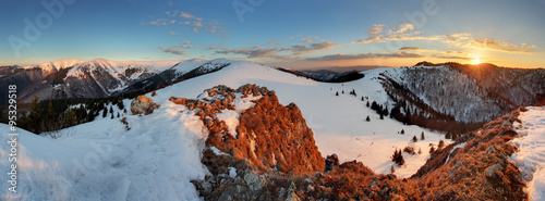 Panorama of winter mountain, Slovakia frozen landscape #95329518