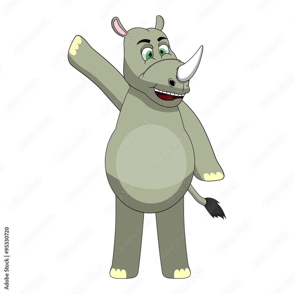 Rhinoceros Cartoon Vector Illustration Rhinoceros Cartoon Vector Illustration