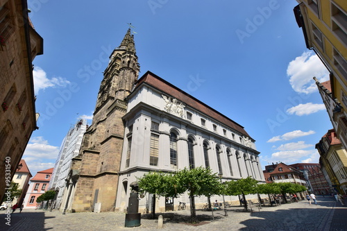 Ansbach, Germany - Street view with historic buildings in Ansbach, Bavaria, region Middle Franconia, South Germany