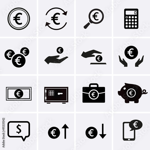 Euro Finance and Money Icons photo