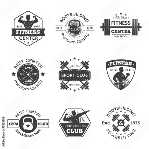 Fitness Gym Emblems Set