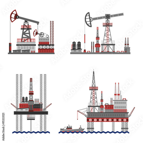 Oil Petroleum Platform Set