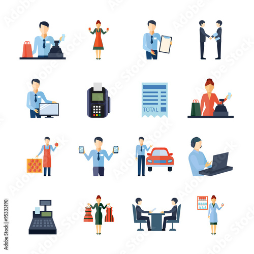 Different Salesmen Icons Set