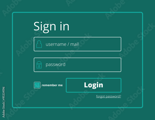 Login form window vector flat design