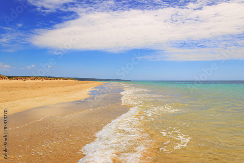 The most beautiful sandy beaches of Apulia. ITALY(SALENTO).From Torre Pali to Pescoluse the shore is made of a so fine white sand and vashed by a so clear sea that it is called 'Maldive of Salento'.