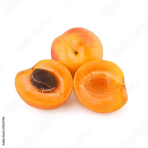 Apricots Fruit over White