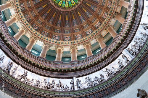 Εκτύπωση καμβά Ornate dome inside state capital building, Springfield, Illinois