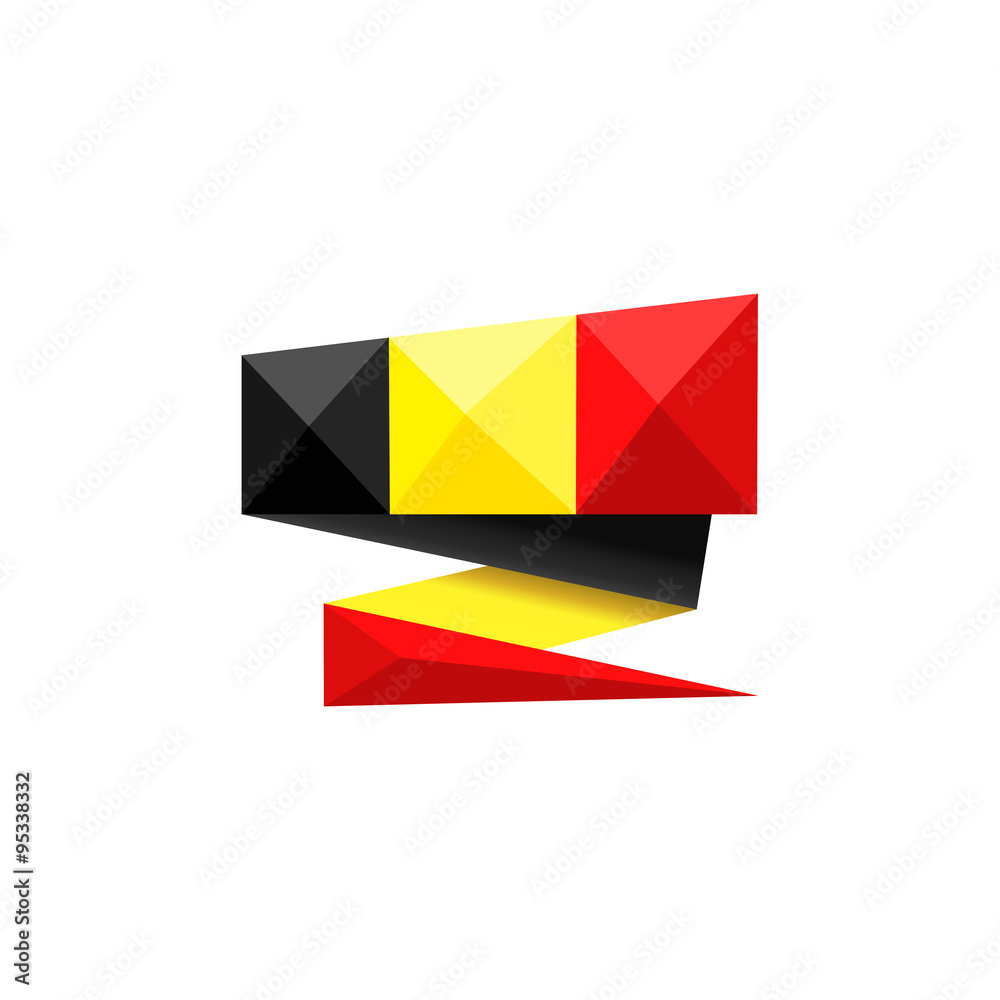 Illustration with origami Belgium flag