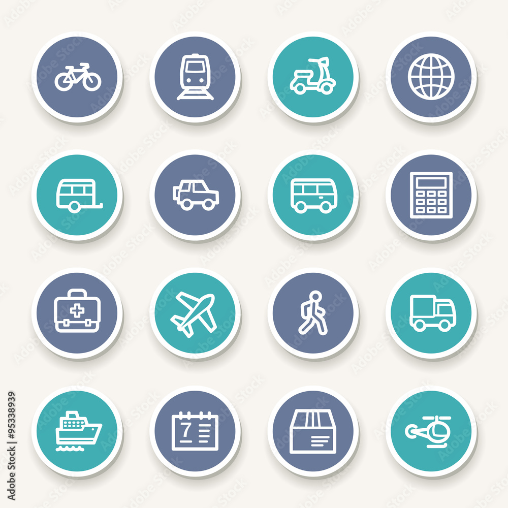 Transport web icons set