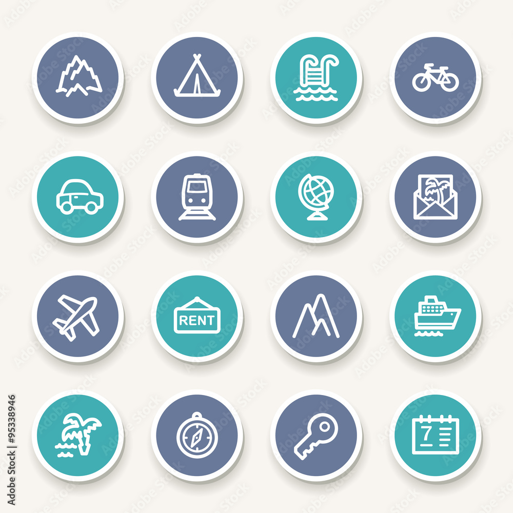 Travel web icons set Travel web icons set