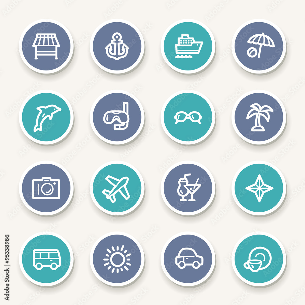 Vacation web icons set Vacation web icons set