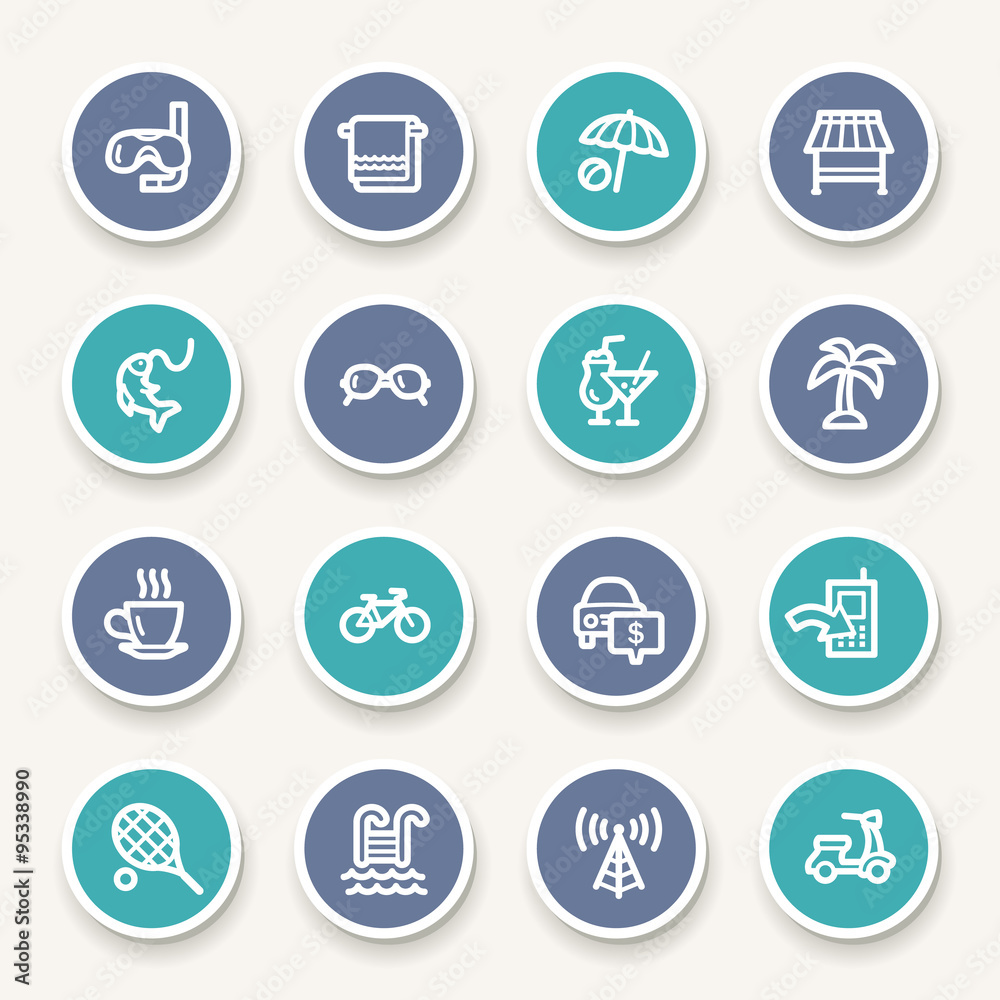 Vacation web icons set Vacation web icons set