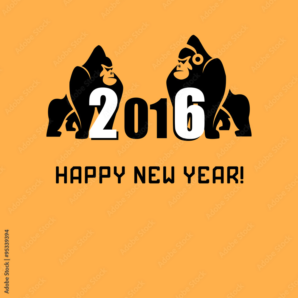 Obraz premium Merry Christmas from gorilla