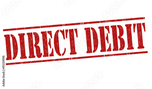 Direct debit grunge rubber stamp on white background, vector illustration