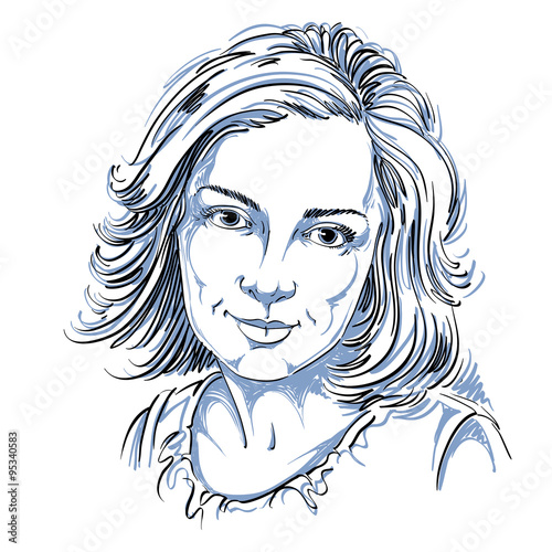 Graphic vector hand-drawn illustration of white skin attractive