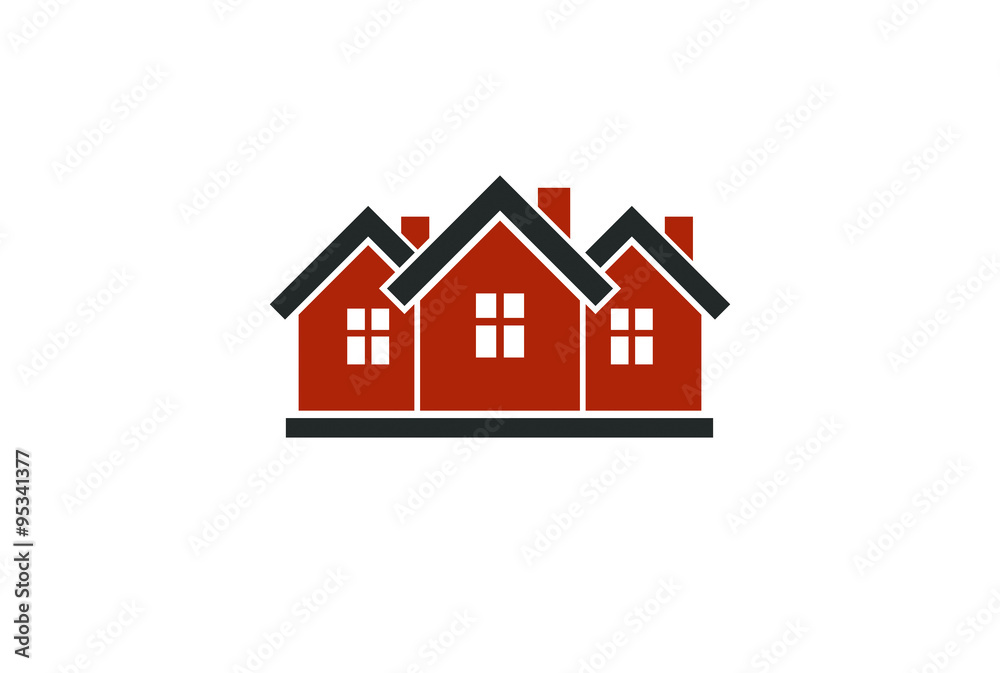 Abstract simple country houses vector illustration, homes image. Abstract simple country houses vector illustration, homes image.