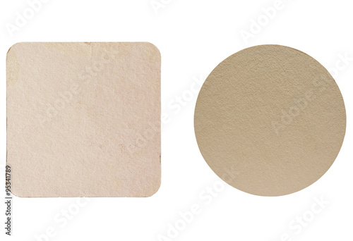 Beermat drink coaster isolated photo
