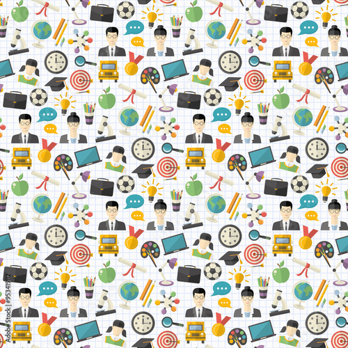 Vector school seamless pattern