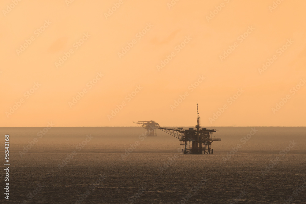 Offshore platform in the middle of the ocean