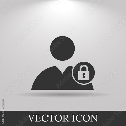 User icon, lock icon