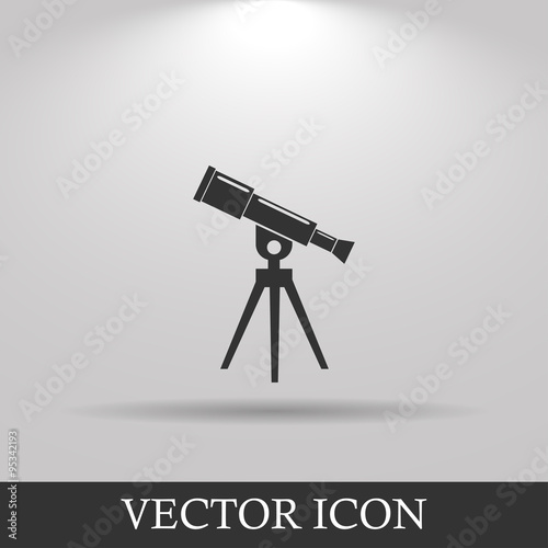 Telescope icon. Flat design style.