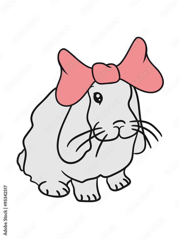 Naklejka premium girl girl bow cute female bunny cute pink play