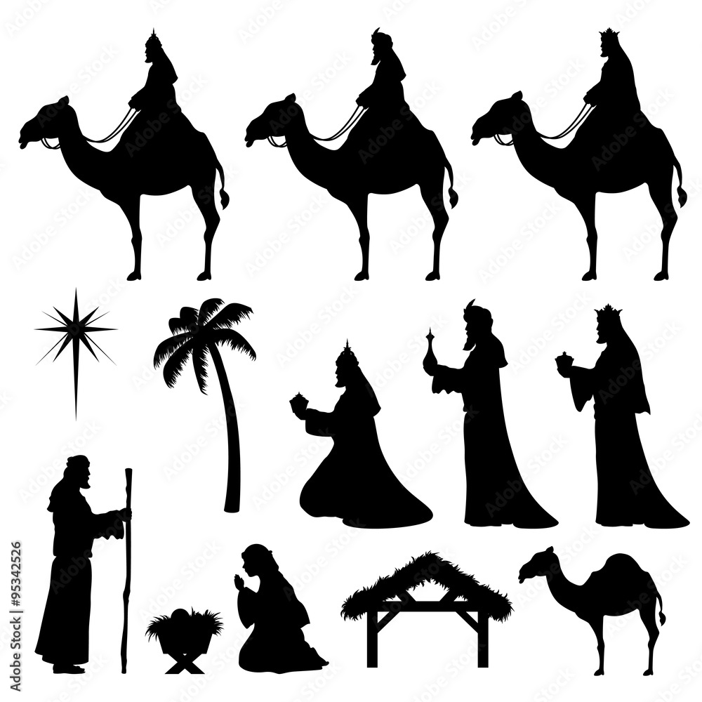 Christmas Nativity Icons-Wise Men - obrazy, fototapety, plakaty 