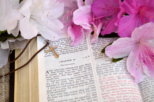 Open Bible Easter background