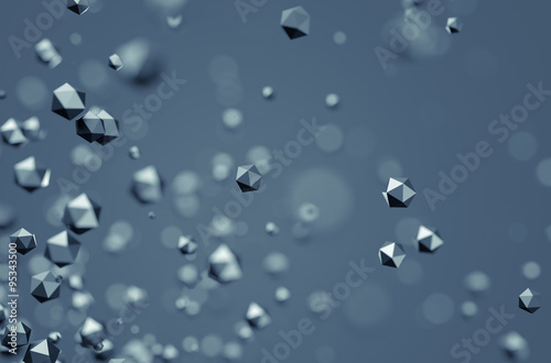 Abstract Rendering of Low Poly Chaotic Particles.