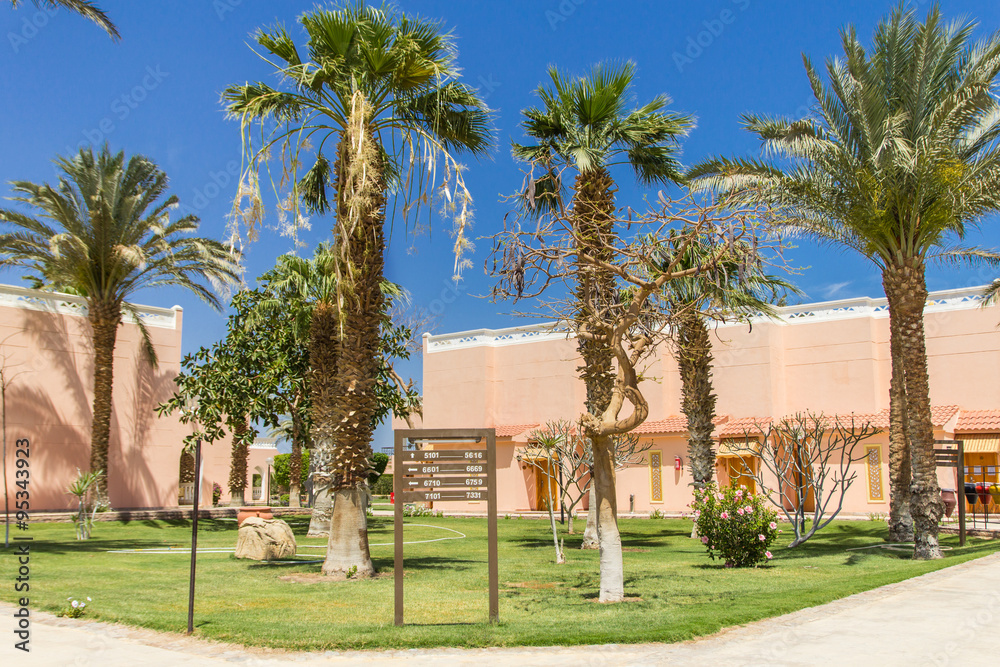 Fototapeta premium A sunny day in the hotel complex