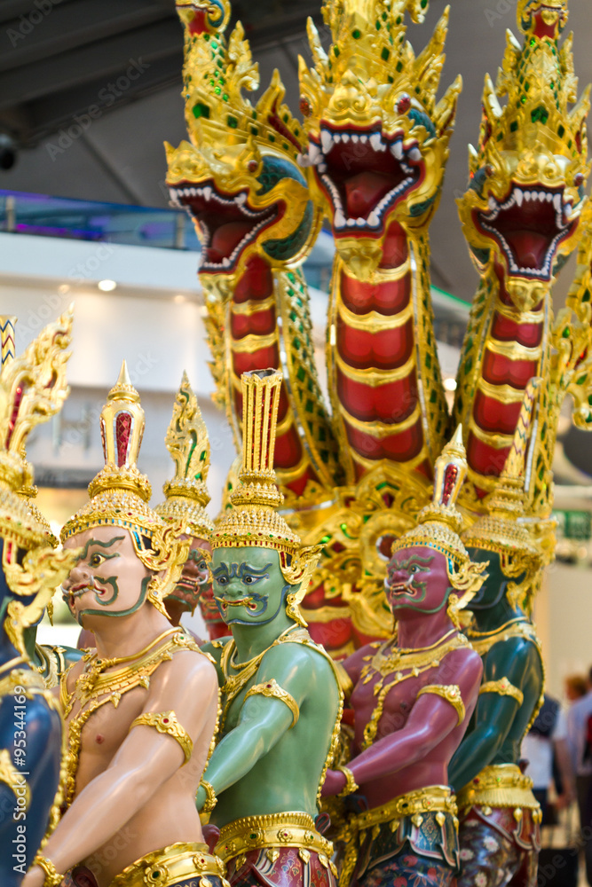Statues in Bangkok airport