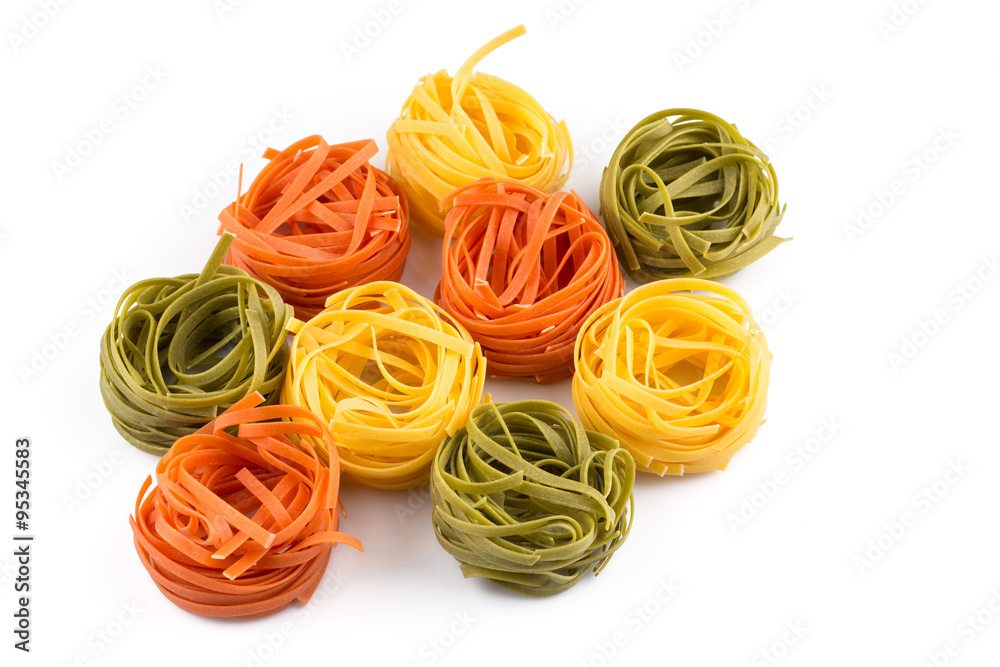 different pasta in three colors different pasta in three colors
