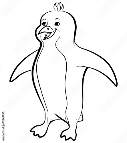 Cartoon contour penguin