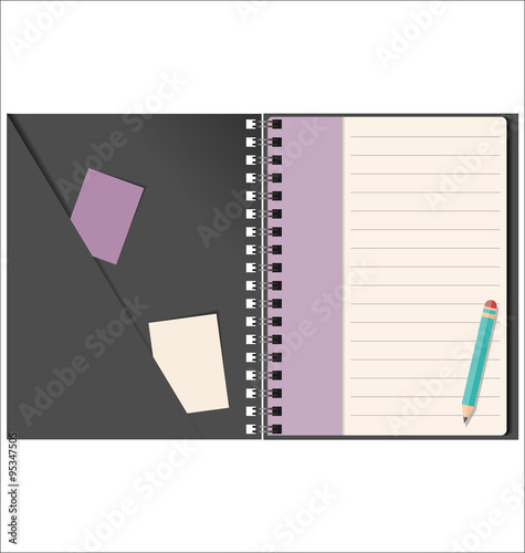 Lined blank notebook with spiral isolated on white