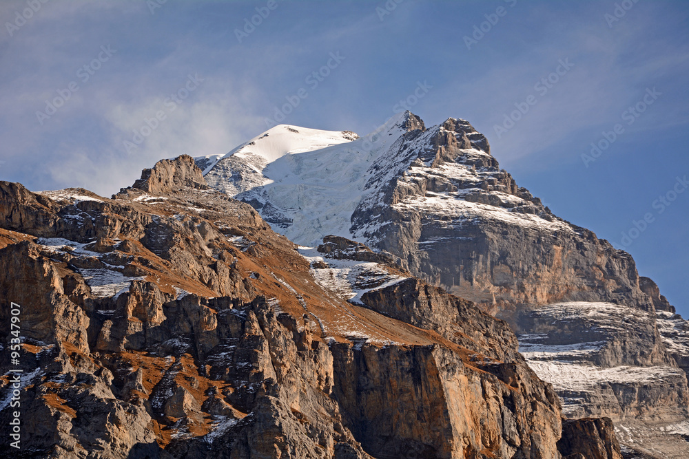 Jungfrau (4158 m) mit Giesengletscher, Kanton Bern