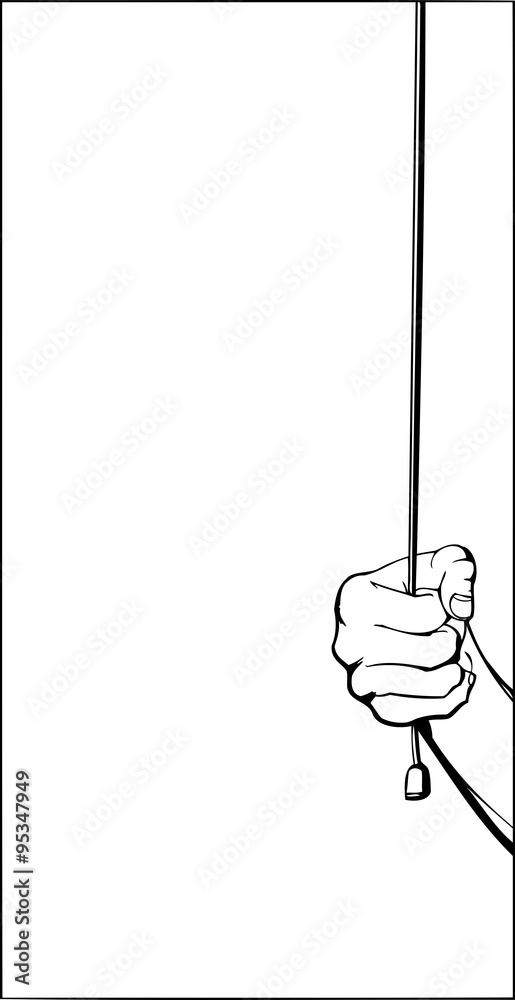 Hand Pulling Cord Outline Hand Pulling Cord Outline