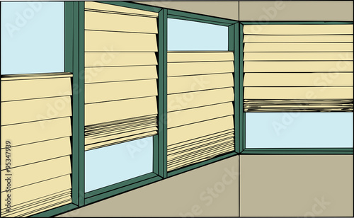 Half Open Horizontal Blinds