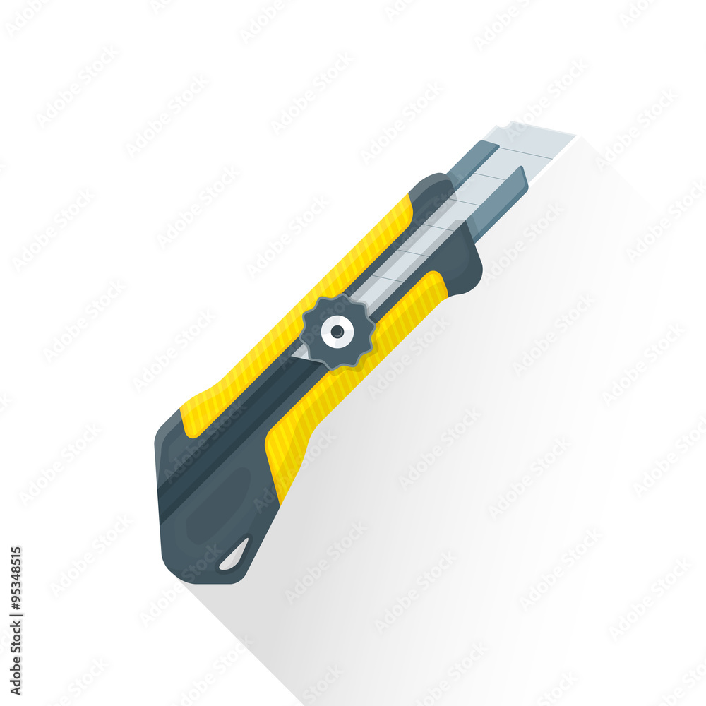 Obraz premium vector flat construction stationary knife illustration icon.