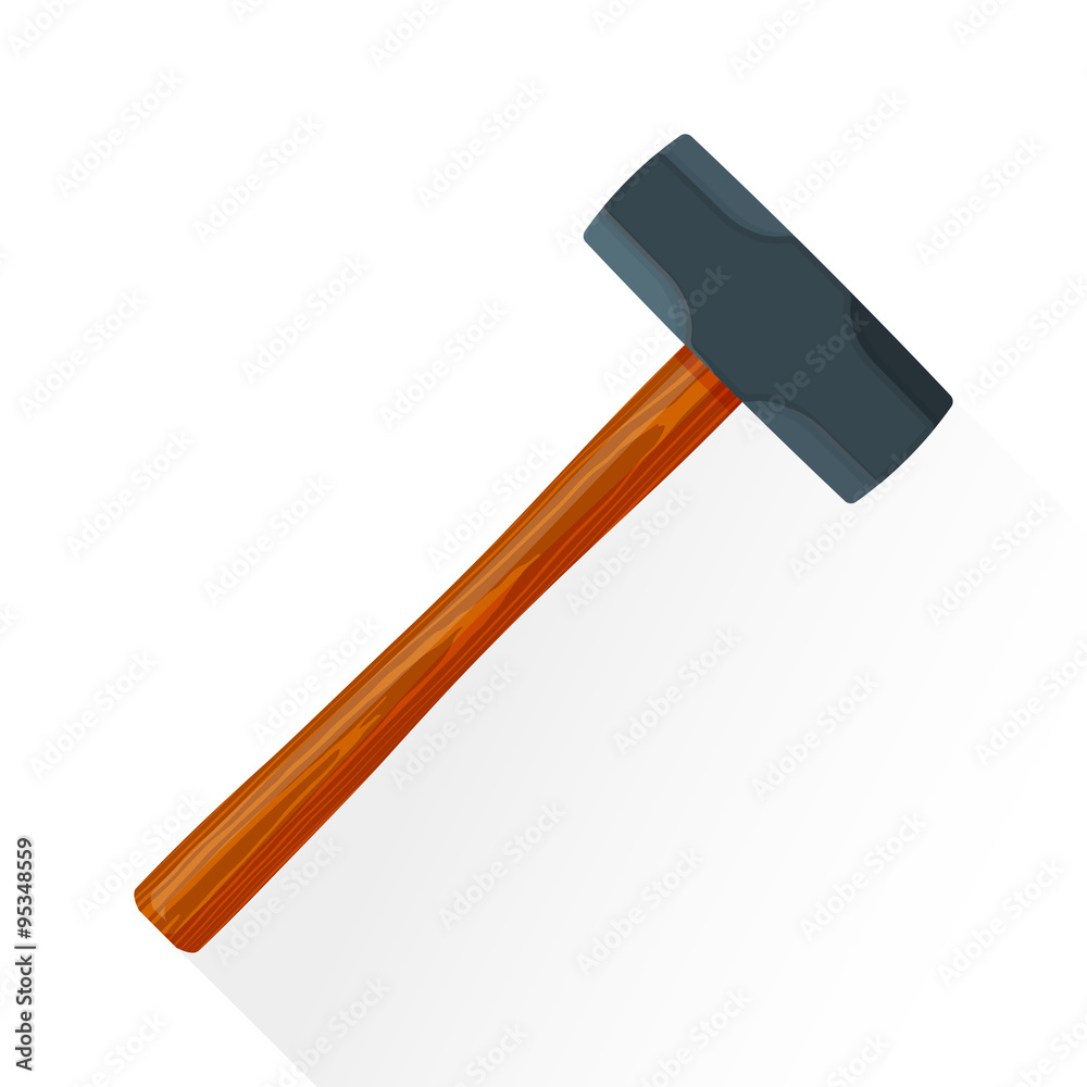 vector flat sledgehammer illustration icon. vector flat sledgehammer illustration icon.