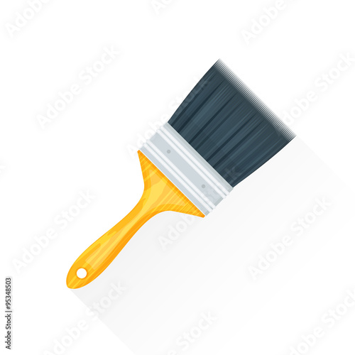 vector flat paint brush illustration icon.
