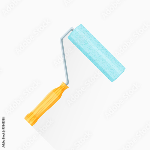 vector flat paint roller illustration icon.