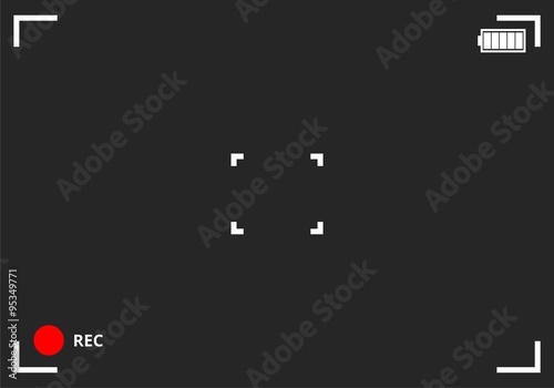 Camera viewfinder rec background vector
